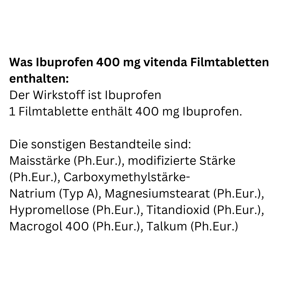 IBUPROFEN akut 400 mg Filmtabletten/Vitenda